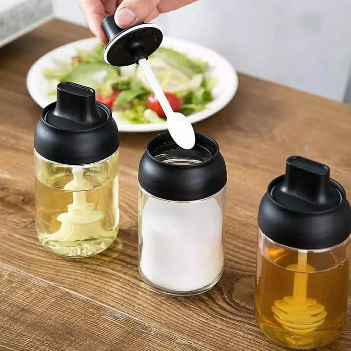 250ml Glass Condiment Jars - 3pc set