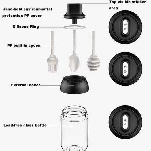 250ml Glass Condiment Jars - 3pc set