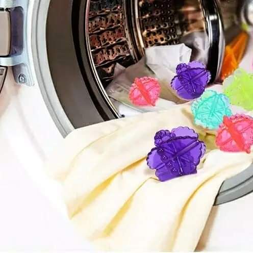 Anti-tangle reusable washing machine laundry balls