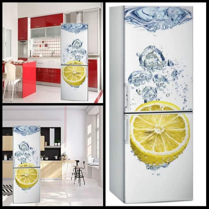 3D fridge adhesive wall paper