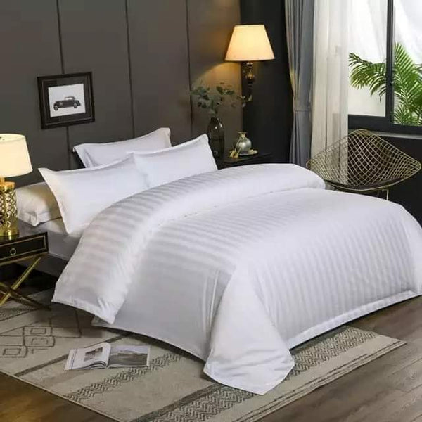 6 by 7 White Striped Duvet Sets