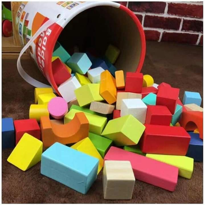 100Pc Wooden Blocks