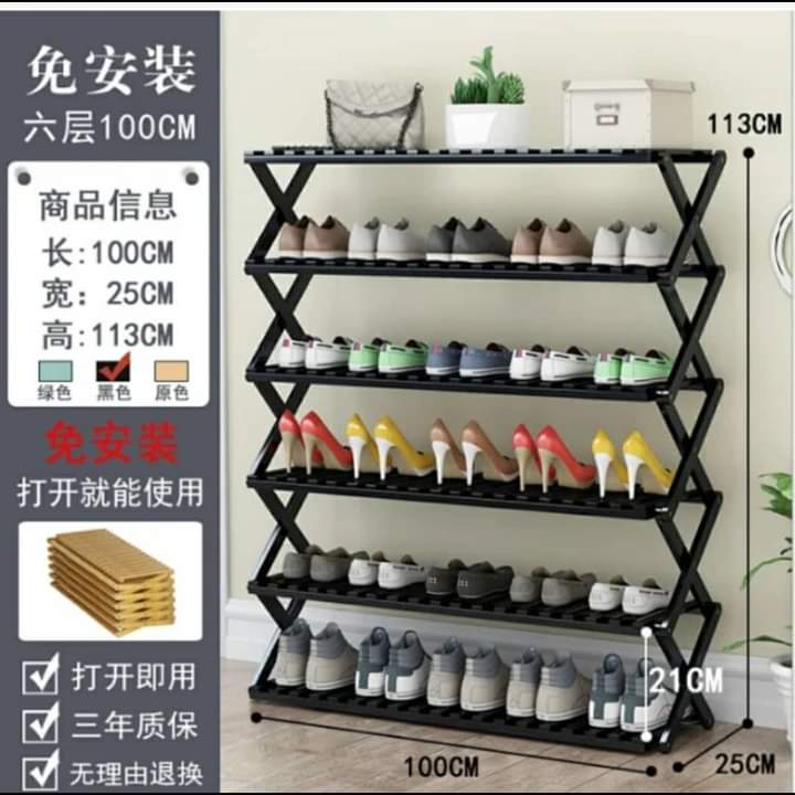 6-Tier Bamboo Shoe Rack stand