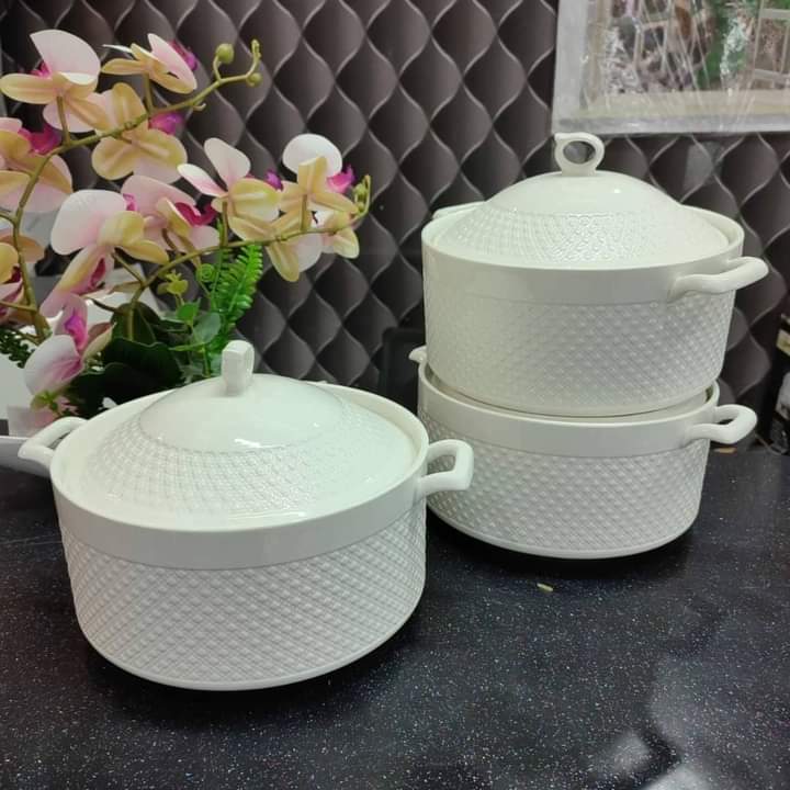 3Pc Set Big Sized Ceramic Serving Bowls