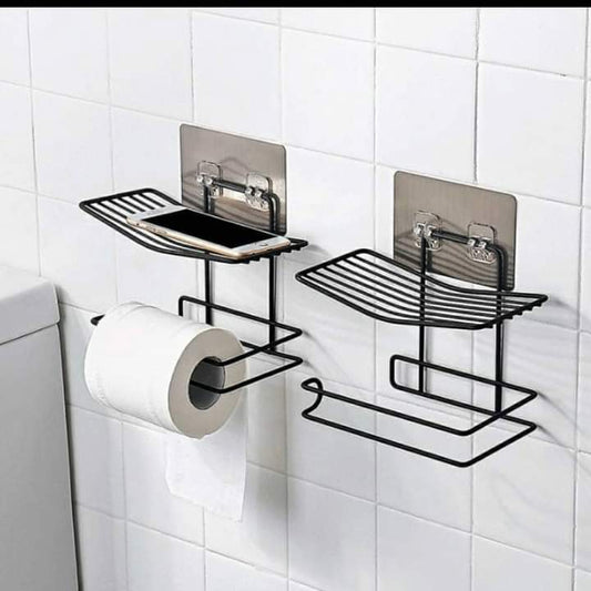 Wall mounted wrought iron tissue holder