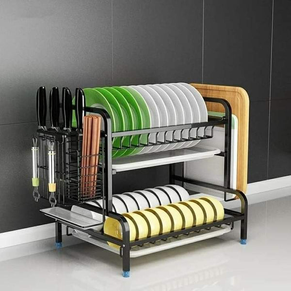 2 Tier dish rack with cutlery holder