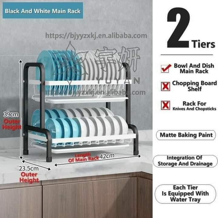 2tier dish rack with cutlery holder