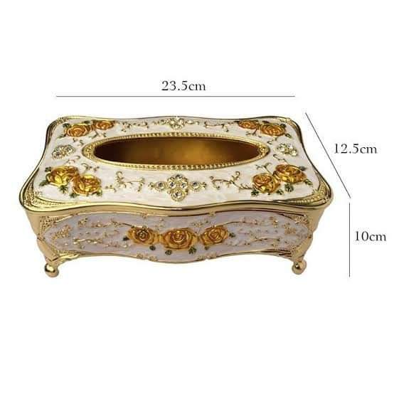 White & Gold Napkin Case/Serviette Holder