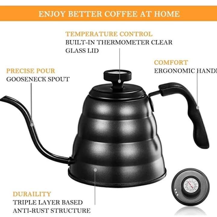 1.5L Stainless Steel Coffee Kettle