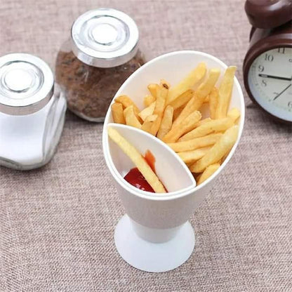 Dig and dip 2 in 1 fries sauce container