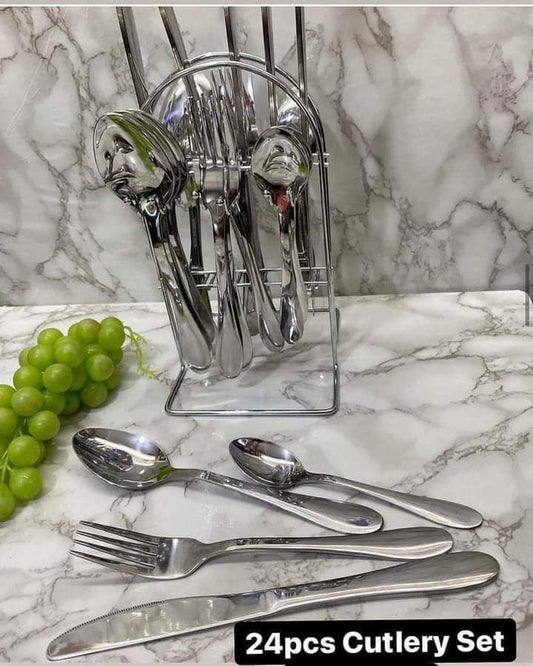 Heavy gauge 24pc cutlery set