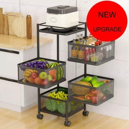 ,5! tier square vegetable rotating rack