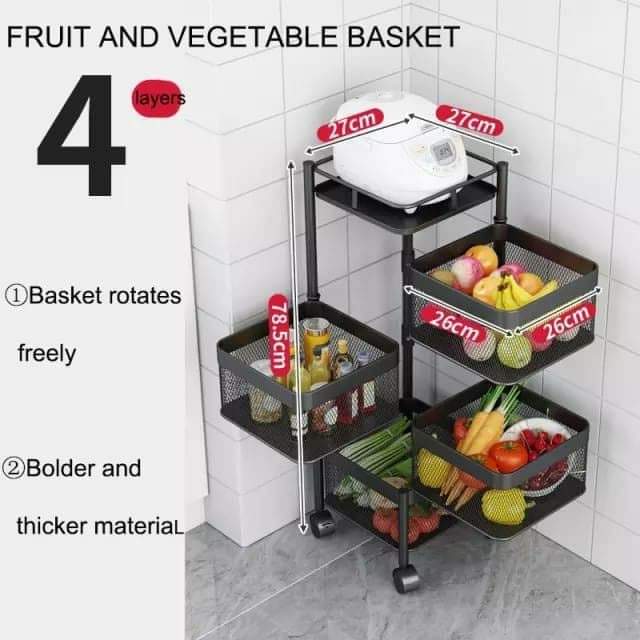 ,5! tier square vegetable rotating rack