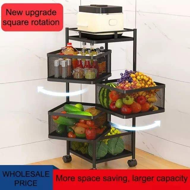 ,5! tier square vegetable rotating rack