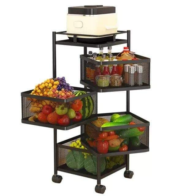 ,5! tier square vegetable rotating rack