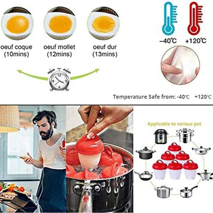 6 Silicone eggs boiler