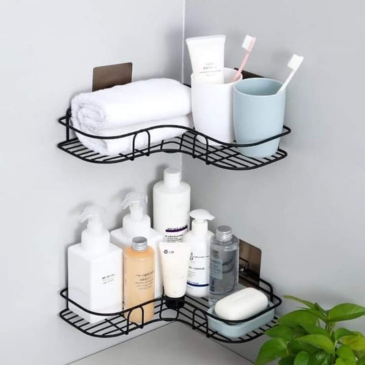 Corner bathroom organizer