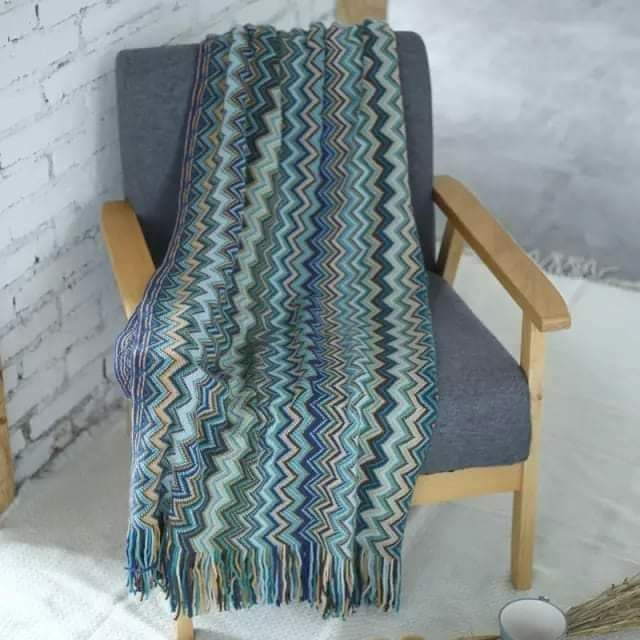 Bohemian style Soft Knitted Throw Blankets