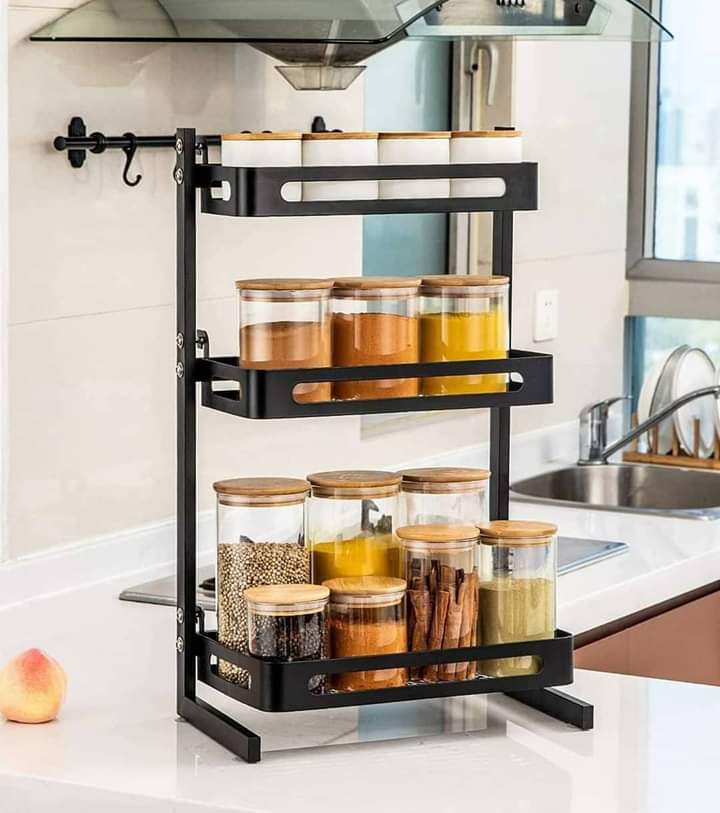 3 Tier Metallic Spice Rack