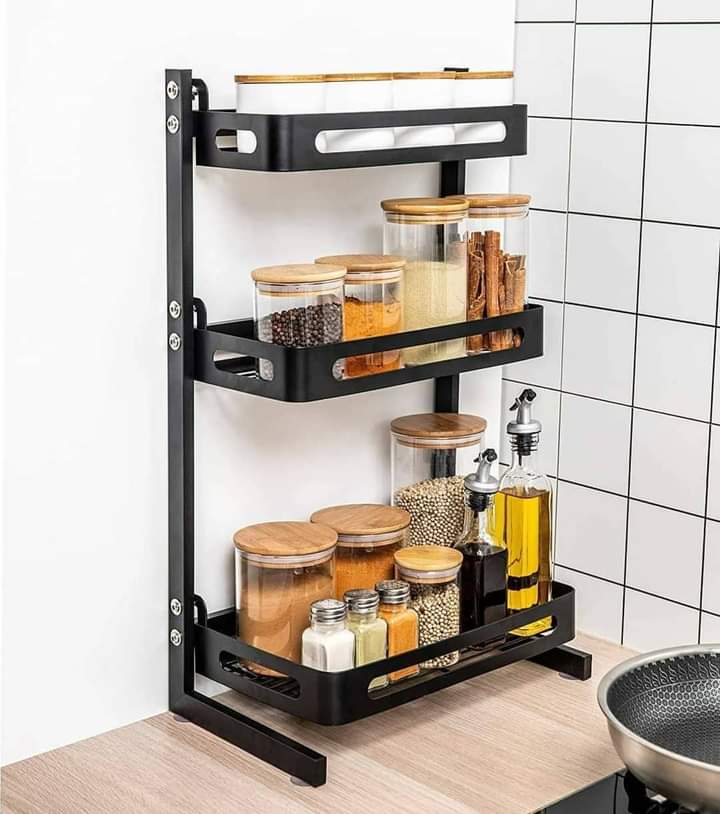 3 Tier Metallic Spice Rack