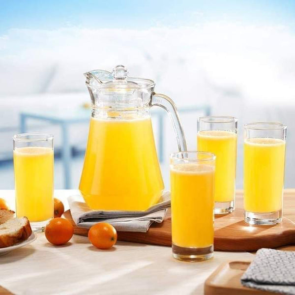 4 Water glasses & jug set