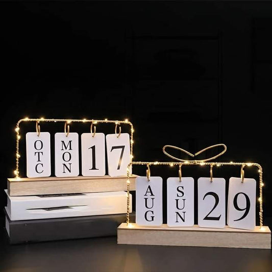 Decorative perpetual reusable led calendar