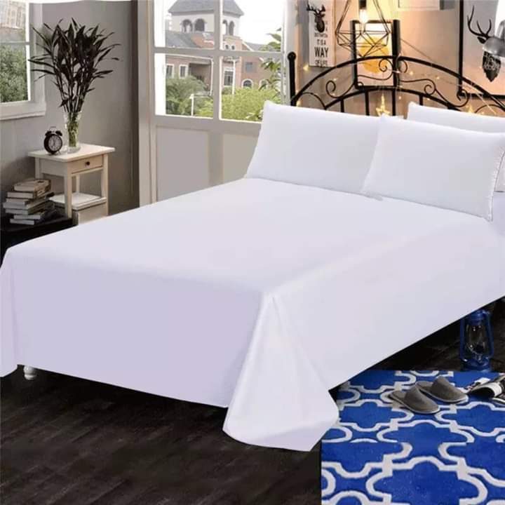 7*8 white plain bedsheets