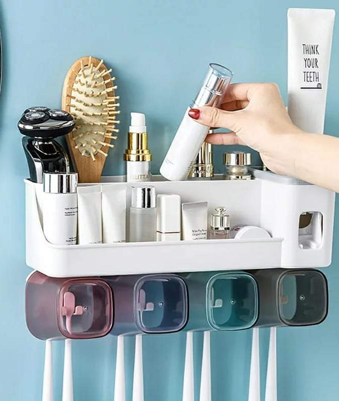 Toothpaste dispenser & brushing cups