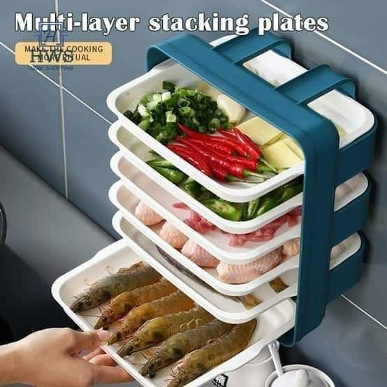 Kitchen multilayered food prep rack