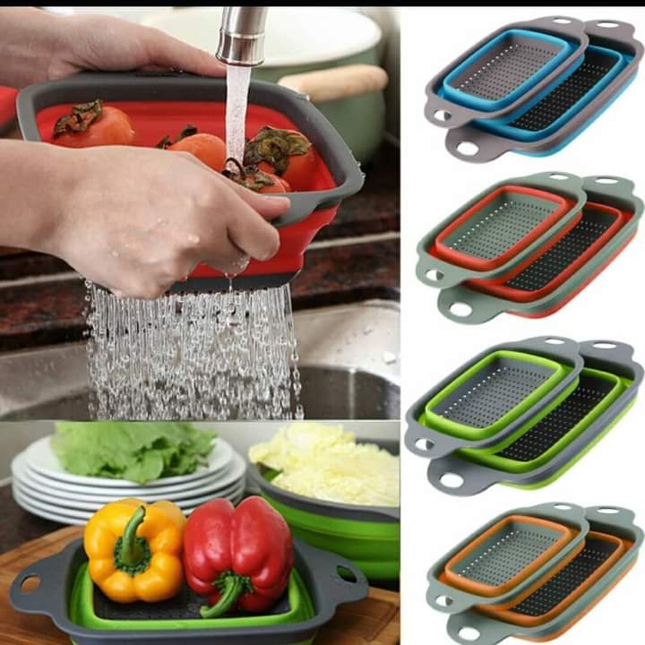 Collapsible Silicone wash drainer collander