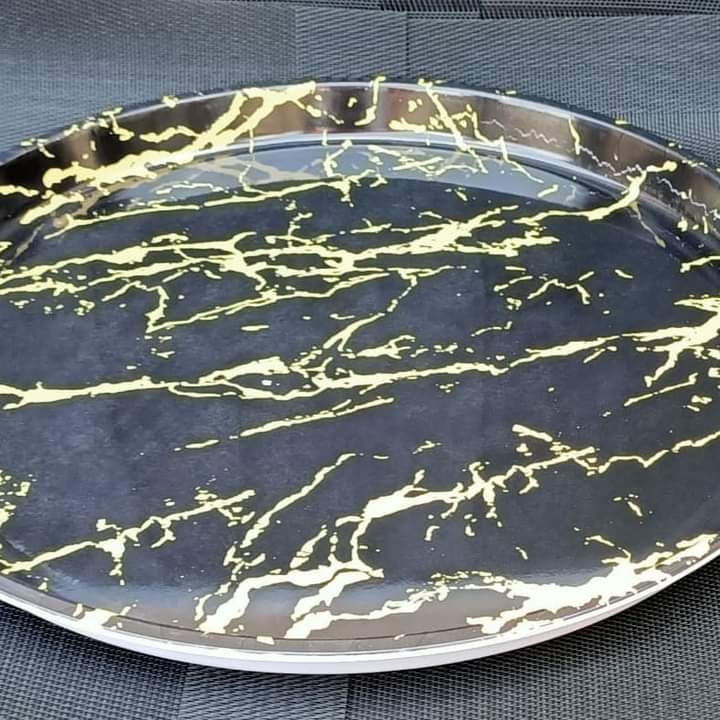 40cm Marble themed melanine tray