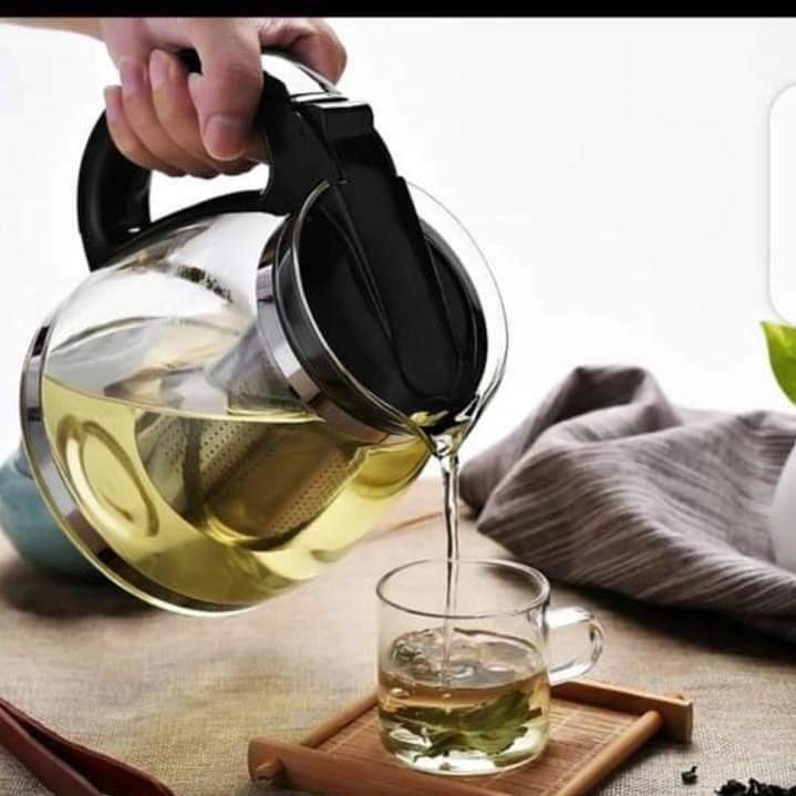 Stainless steel high temperature resistant glass infusion tea pot