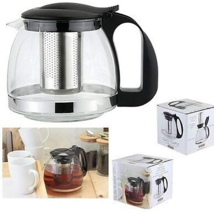 Stainless steel high temperature resistant glass infusion tea pot