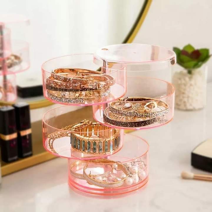 Rotating jewellery/ makeup organizer clear color