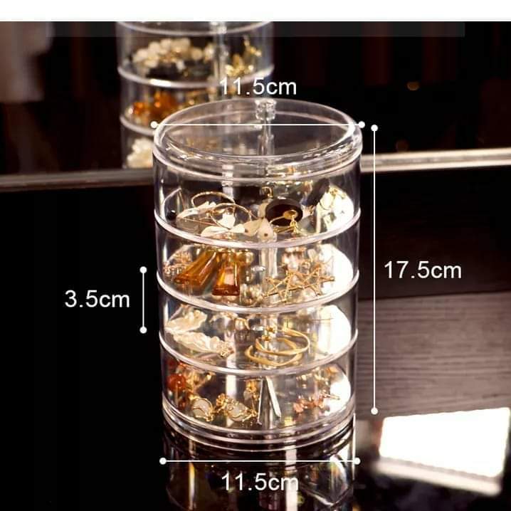 Rotating jewellery/ makeup organizer clear color