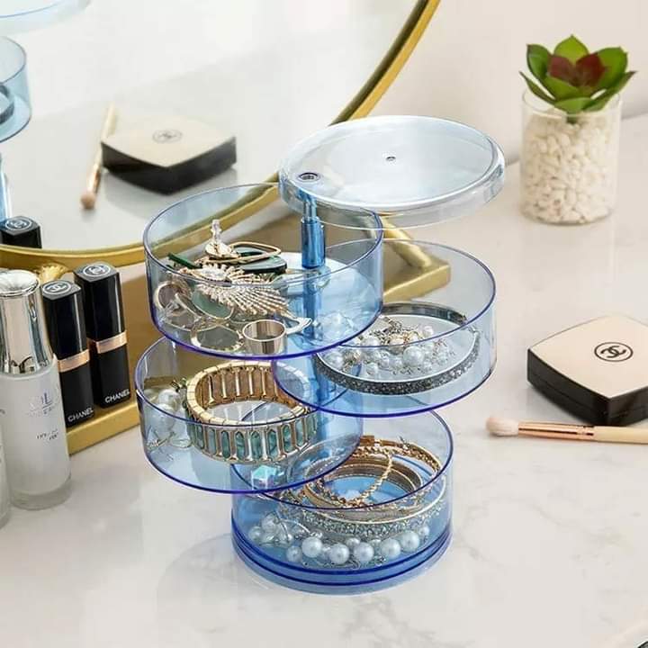 Rotating jewellery/ makeup organizer clear color