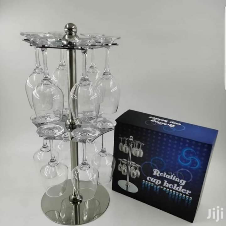 Double layer rotating wine glass holder