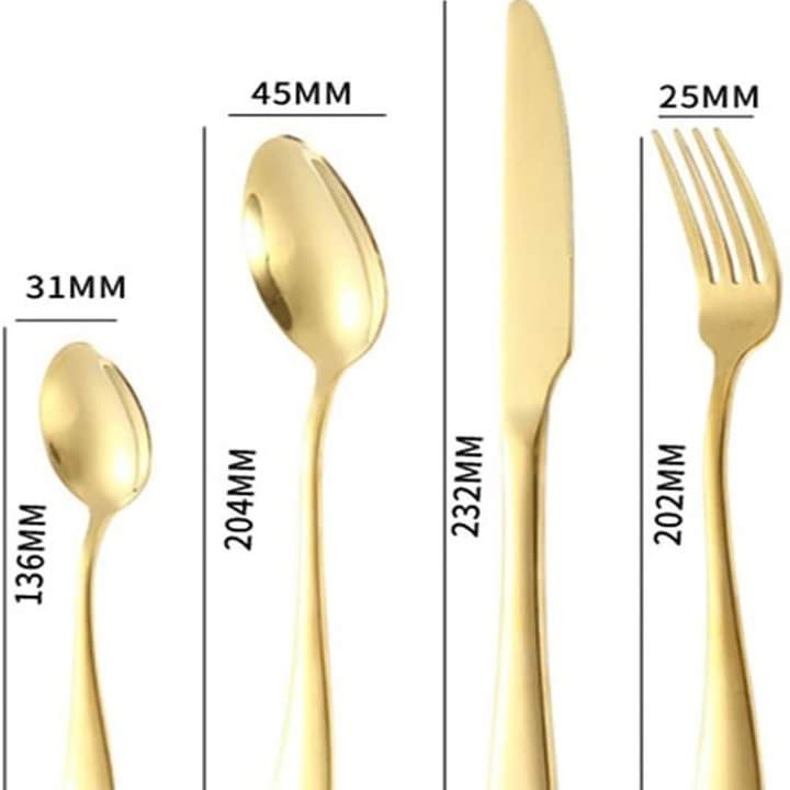 24pc Golden cutlery set