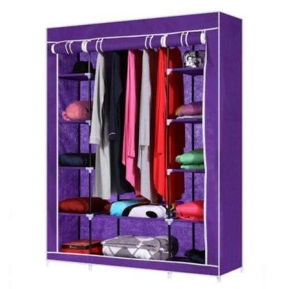 Portable three column wardrobe