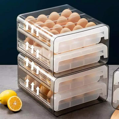 Double layer egg tray