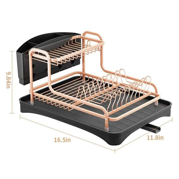 Metallic stainless steel dish rack