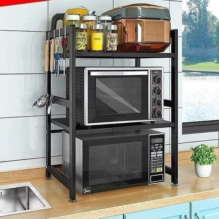 2 tier telescopic microwave stand