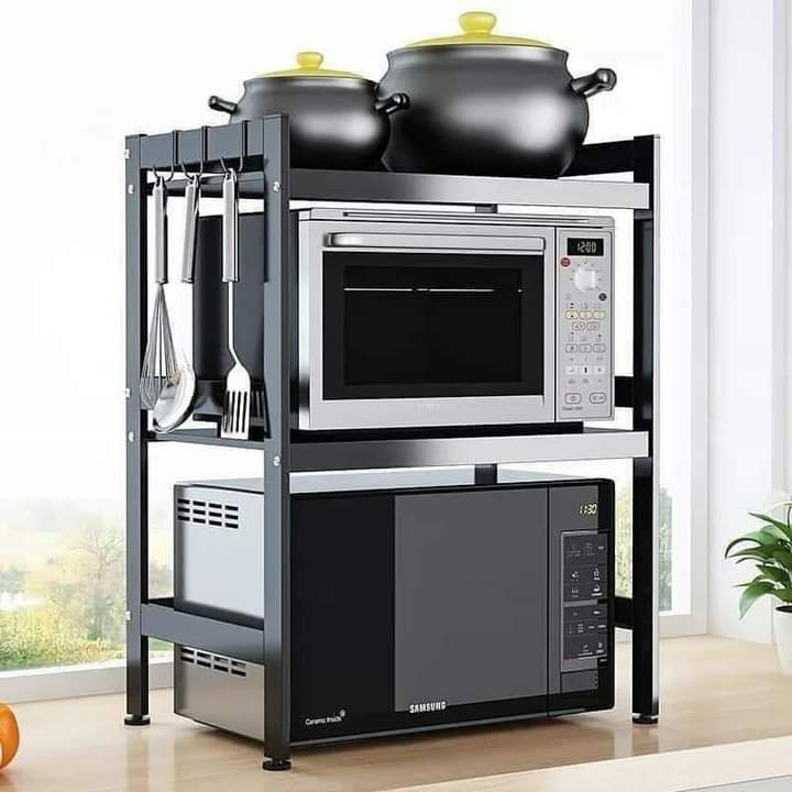 2 tier telescopic microwave stand