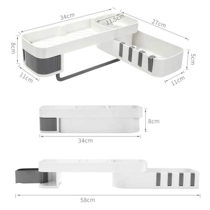 180 degree rotating bathroom organizer