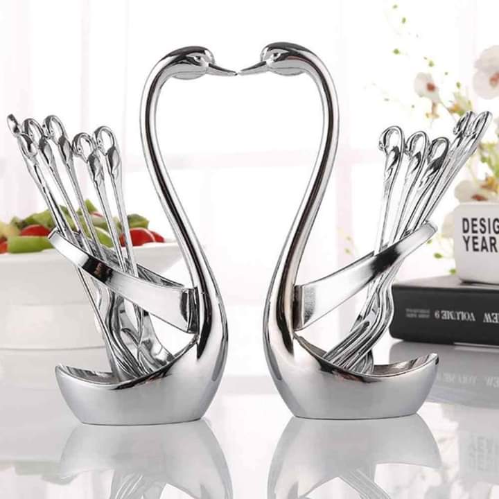 Silver Swan spoon holder