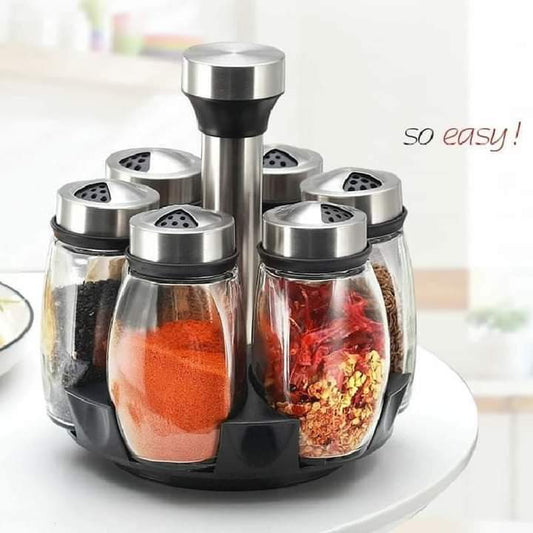 Rotating Glass jar storage set