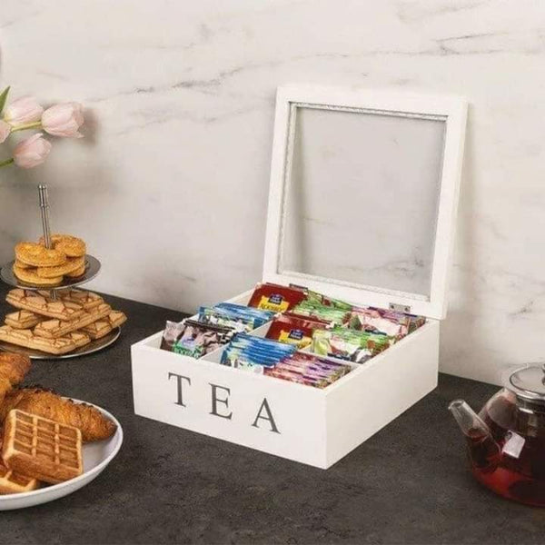 White tea bag organiser