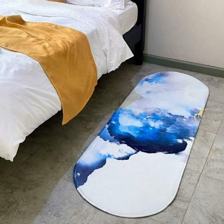 Oval shaped bedside mat