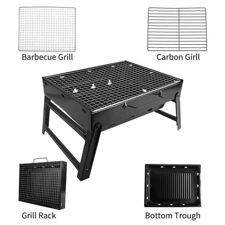 Foldable portable barbeque charcoal grill