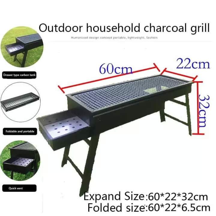 Foldable portable barbeque charcoal grill